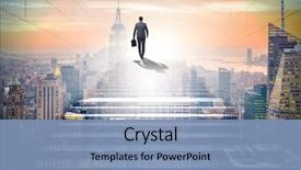  Presentation with career - Audience pleasing PPT theme consisting of future - businessman climbing up challenging career backdrop and a teal colored foreground