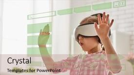  Presentation with game - Cool new slides with future - cute little child girl playing backdrop and a coral colored foreground