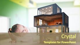  Presentation with dream - Slide deck consisting of future - design of your dream house background and a coral colored foreground