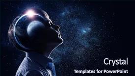  Presentation with astronaut in fantasy world mixed - Presentation design consisting of future - exploring this great world mixed background and a navy blue colored foreground