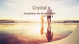  Presentation with walking - Slide set consisting of future - father and son holding hands background and a cream colored foreground