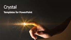  Presentation with finger - Amazing presentation design having future - female finger touching a beam backdrop and a black colored foreground