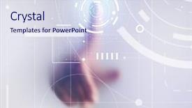  Presentation with virtual hand - Slides with future - male hand working with virtual background and a sky blue colored foreground