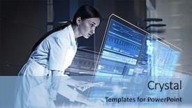  Presentation with medicine - Audience pleasing presentation theme consisting of future - medicine doctor working with modern backdrop and a light blue colored foreground