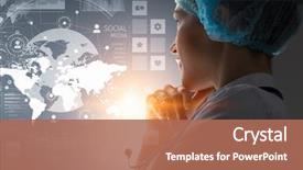  Presentation with modern - PPT layouts enhanced with future - modern medical technologies concept mixed background and a coral colored foreground