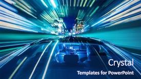  Presentation with forward - Cool new slides with future - moving forward heading backdrop and a ocean colored foreground