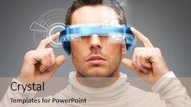  Presentation with future - Cool new slide set with future - picture of handsome businessman backdrop and a coral colored foreground