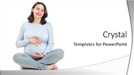  Presentation with pregnant mother - Amazing presentation design having future - pregnant woman touching her belly backdrop and a white colored foreground