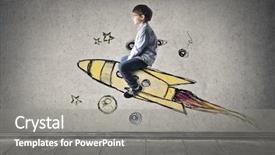  Presentation with flight - PPT layouts consisting of future - spaceship flight background and a gray colored foreground