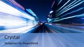  Presentation with speed - Presentation theme consisting of future - speed motion in urban highway background and a teal colored foreground