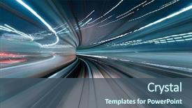  Presentation with tunnel - Presentation theme with future - train moving in tunnel background and a ocean colored foreground