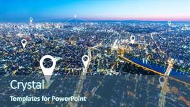  Presentation with intelligence - Cool new slide set with future - twilight scene of cityscape backdrop and a ocean colored foreground