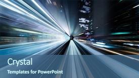  Presentation with tracks - PPT layouts consisting of future - underground tunnel with blurred light background and a ocean colored foreground