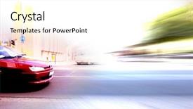  Presentation with rush hour - Presentation theme with future car - abstract big city rush hour background and a white colored foreground