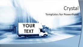  Presentation with rush hour - Colorful presentation enhanced with future car - abstract big city rush hour backdrop and a white colored foreground