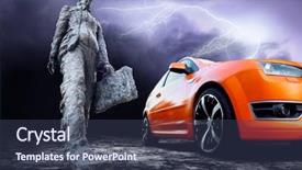  Presentation with jesus christ dark sky - Colorful theme enhanced with future car - crisis in world on dark backdrop and a  colored foreground