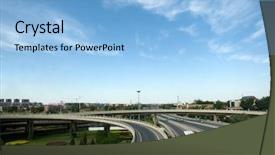  Presentation with highway - Cool new presentation design with future car - highway to tianjin china backdrop and a  colored foreground