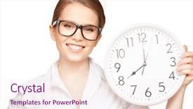  Presentation with bright future - Theme consisting of future career - bright picture of woman holding background and a sky blue colored foreground