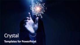  Presentation with human resources - Cool new presentation theme with future career - human resources concept backdrop and a navy blue colored foreground