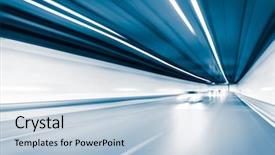  Presentation with tunnel - PPT layouts enhanced with future city - blue color tunnel car driving background and a lemonade colored foreground