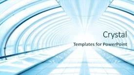  Presentation with airport city - Theme featuring future city - contemporary hallway of airport background and a sky blue colored foreground