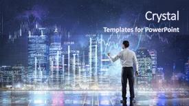  Presentation with future city - Presentation design with future city - forseeing the tendency of growth background and a ocean colored foreground