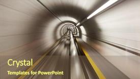  Presentation with airport city - Colorful slide deck enhanced with future city - going trough the underground tunnel backdrop and a tawny brown colored foreground