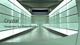  Presentation with berlin wall - PPT theme featuring future city - light wall tunnel in underground background and a mint green colored foreground