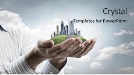  Presentation with buildings - PPT layouts enhanced with future city - modern buildings and landmarks background and a lemonade colored foreground