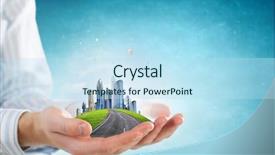  Presentation with future city - PPT layouts having future city - modern buildings and landmarks background and a sky blue colored foreground