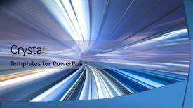  Presentation with rail track - PPT layouts featuring future city - rail track and cityscape background and a light blue colored foreground