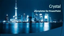  Presentation with china shanghai - Audience pleasing slide deck consisting of future city - scene of shanghai china backdrop and a ocean colored foreground