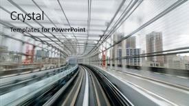  Presentation with speed - Cool new presentation theme with future city - tunnel in tokyo blurred backdrop and a light gray colored foreground