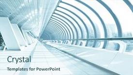  Presentation with airport city - Slide deck enhanced with future city - underside wide angled and perspective background and a sky blue colored foreground