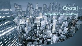  Presentation with future city - Presentation with future city background and a ocean colored foreground