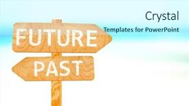  Presentation with future - Cool new PPT theme with future concept wooden sign board backdrop and a cool aqua colored foreground