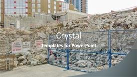  Presentation with construction site construction - Slides featuring future-construction-site-demolition-stage background and a  colored foreground