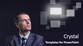  Presentation with virtual - PPT theme enhanced with future employee - business man and virtual button background and a wine colored foreground