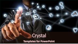  Presentation with interaction - Beautiful theme featuring future information technology - networking technologies and social interaction backdrop and a wine colored foreground