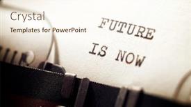  Presentation with now - Slide deck enhanced with future-is-now-phrase-written background and a cream colored foreground