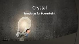  Presentation with light bulb - Amazing slides having future leader - young businessman carrying light bulb backdrop and a  colored foreground