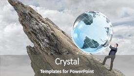  Presentation with planet mars and earth - PPT theme consisting of future leader - young businessman rolling earth planet background and a gray colored foreground