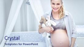  Presentation with pregnant mother - Cool new theme with waiting s - cute pregnant woman at home backdrop and a sky blue colored foreground