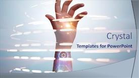  Presentation with bionic - Amazing PPT theme having future-of-bionic-payments backdrop and a sky blue colored foreground