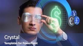  Presentation with future - Beautiful slides featuring future of currency trading backdrop and a ocean colored foreground