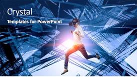  Presentation with virtual technology - Slide set with future-of-virtual-technology-mixed background and a ocean colored foreground