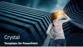  Presentation with virtual technology - Presentation theme having future-of-virtual-technology-mixed background and a navy blue colored foreground