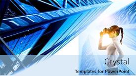  Presentation with virtual technology - Beautiful presentation featuring future-of-virtual-technology-mixed backdrop and a light blue colored foreground