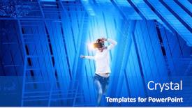  Presentation with virtual technology - Amazing theme having future-of-virtual-technology-mixed backdrop and a cobalt blue colored foreground