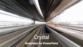  Presentation with rail - Slides with future pass - motion blur of japanese mono background and a gray colored foreground